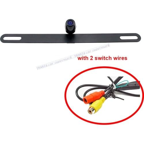Universal Night Vision CCD Car Parking Reverse Camera Number Plate Backup Positive Mirror Camera Parking Line on or off