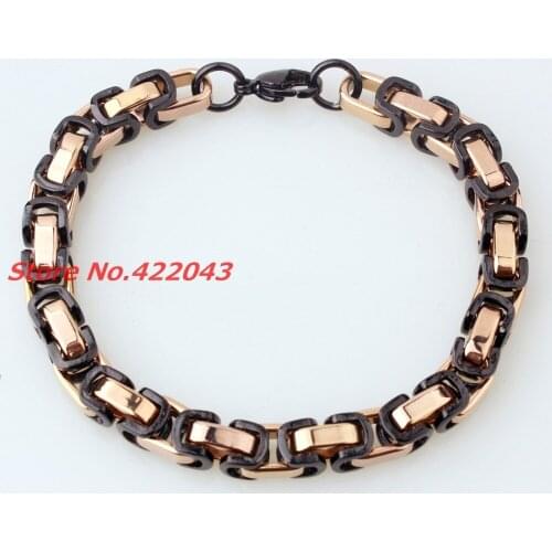 Factory Price! Women Men Bracelets Jewelry Punk Retro 8mm Byzantine Style Stainless Steel Bracelet Chains&Links Cool Party Gift