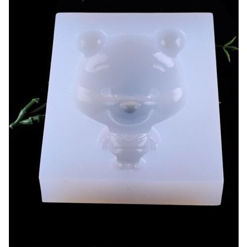 1pc Silicone Mold Cartoon bear Mirror Crystal drop glue UV Resin Mold Pendant for jewelry making Decoration