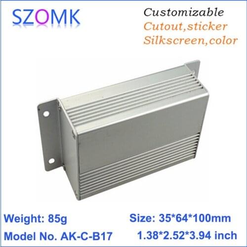 10 pcs, 35*64*100mm aluminum electrical anodizing diy box enclosure outlet boxes szomk extruded aluminum amplifier control box