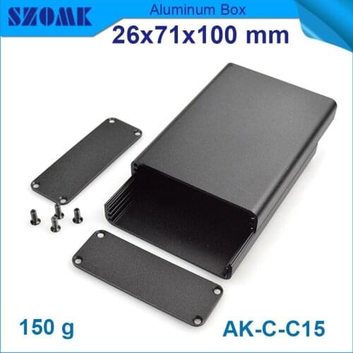 10 pcs/lot BLack color aluminium case and aluminium pcb enclosure rack cabinet 21.5X67mm