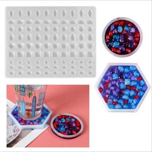 2021 NEW Transparent Silicone Mould Resin Decorative Craft DIY Mosaic make Coaster Mold epoxy resin molds for jewelry