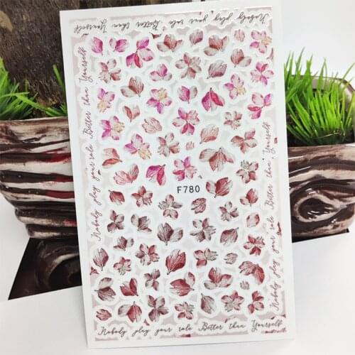 3D Nail Stickers Flower Leaf Petal Letter Stickers for Nails Self-Adhesive Design Sticker for Manicure Decal Nail Art Decoration