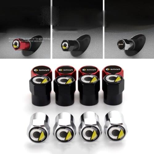 4Pcs For Smart Fortwo Forfour 451 453 450 452 454 Car Wheel Stem Covers Tire Valve Caps Decoration Car Styling Accessories