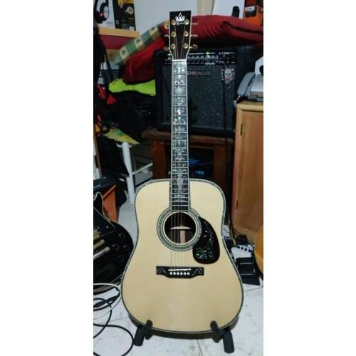 Free shipping Byron guitar all solid wood handmade custom fancy abalone dreadnought guitar professional acoustic electric guitar