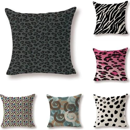 Farmhouse Large Cotton Linen Housew Decor Printing Pillow Casehot Sale Pillow Cushion Case Leopard Wood Grain Throw Pillows