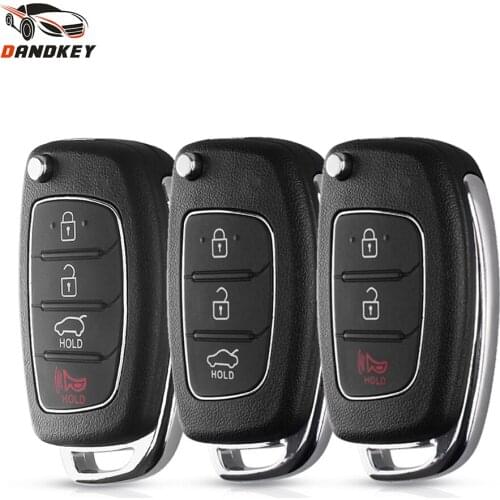 Dandkey 35pcs 3/4 Buttons Flip Folding Remote Key Shell Fob Case For Hyundai Mistra Santa Fe Sonata Tucson Accent I30 I40 I45