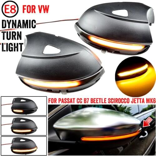 Dynamic Blinker for VW Passat B7 CC Scirocco LED Turn Signal EOS Light Beetle 2011 2014 Side Mirror Indicator for Volkswagen