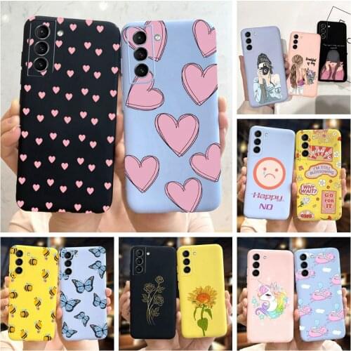 For Samsung Galaxy S21 FE S21+ S 21 5G Case Shockproof Funda Love Heart Silicone Slim Soft Cover For Galaxy S21 Plus S 21 Bumper