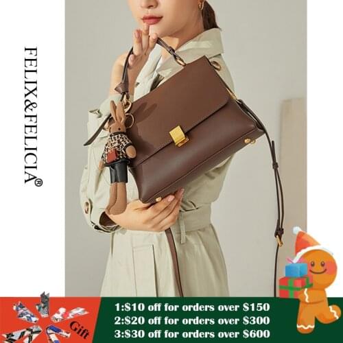 FELIX&FELICIA Hot Sale Fashion Handbags For Women 2021 Designer Luxury Ladies Shoulder Retro Genuine Leather Crossbody Tote Bags