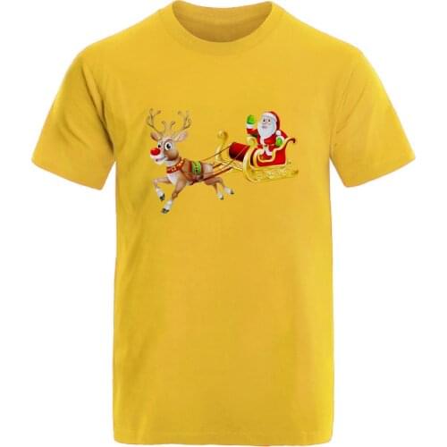 Happy Christmas Print Oversize Round Neck T shirt Mans Harajuku Summer Clothing Tops Hip Hop Leisure Tees 2021 Graphic Camisetas