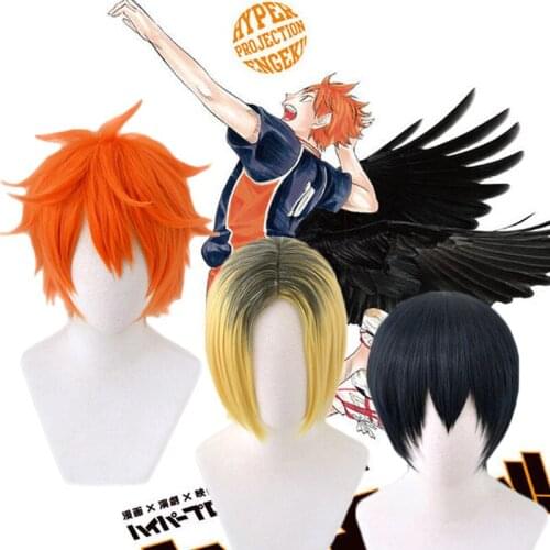 Haikyuu Cosplay Kageyama Taisho Hinata Shoyo Wig Short Yellow Costume Play Wigs Jersey Uniform Halloween Costumes Hair C28C13
