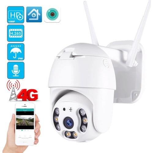3G 4G SIM card 2mp ip camera PTZ h.265X 1080p PTZ CMOS 2mp wireless IP camera 3.6mm two way audio p2p security ptz dome