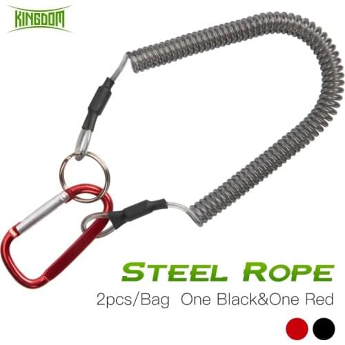 Kingdom Fishing Lanyards 2pcs/pack Boating Ropes Retention String Fishing Rope With Camping Carabiner Secure Lock Fishing Tools
