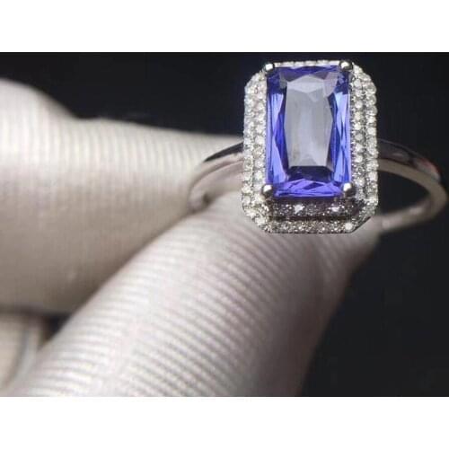 H624 Tanzanite Ring Fine Jewelry Pure 18 K Gold Natural Tanzanite Gemstones 2.83ct Diamonds Female Anniversary Gift Fine Rings