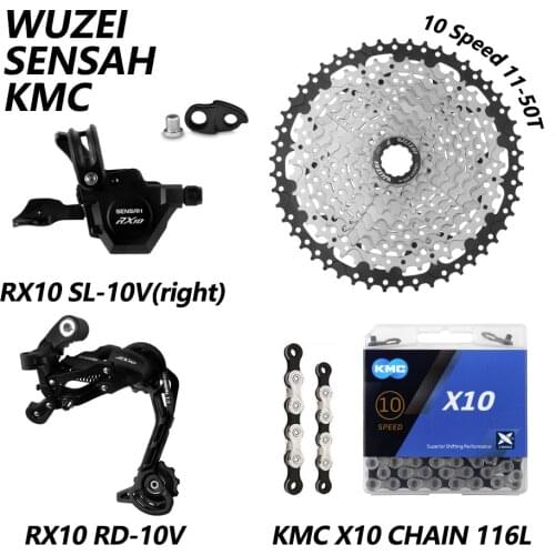 SENSAH RX10 1X10 Speed M6000 Mountain mtb Bicycle Bike Derailleurs 11-42/46/50T Flywheel KMC X10 Chain GXP 104BCD crank sprocket