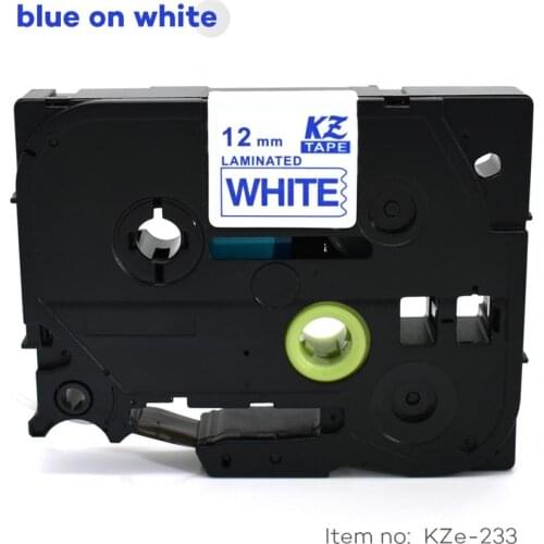 CIDY TZe 233 TZ 233 Tze233 Tz233 20pcs blue on white tze compatible laminated tape for brother label printers
