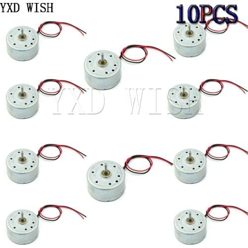 10pcs DC 3V-5V Micro Motor Type 300 DC Motor For Solar Panel 2 Pins Plug Spacing 2.0mm Brush Motors For CD Player DC Motor