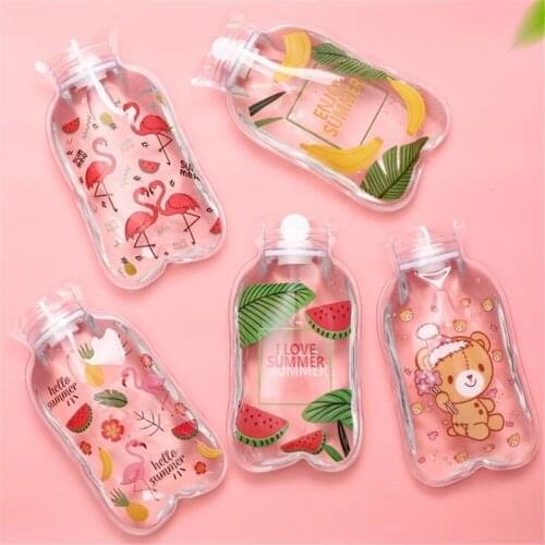 Cute Transparent Hot Water Bags Warm Belly Treasure Cartoon Hand Warmer Filled Mini Explosion-proof Portable Hot Water Bottle