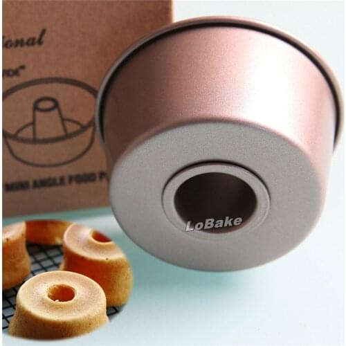 Mini size 9cm nonstick hard carbon steel golden hollow design cute cake bread mold concave bottom mould angel candy DIY baking