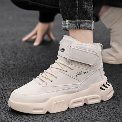 Mens Casual Shoes Autumn and Winter Youth Trend High-top Wear-resistant Outer Sports Casual Shoes Mens Fashion Sneakers