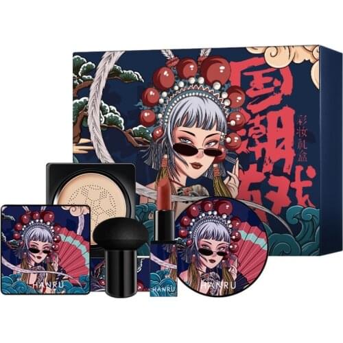 Chinese style opera makeup set concealer cushion set makeup loose powder lipstick set combination female student