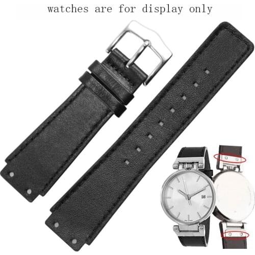 Genuine Leather Watchband 21x18mm Black Bracelet Replacement Belt For K4A211C3/K4A211C6 Men Women Convex interface Strap