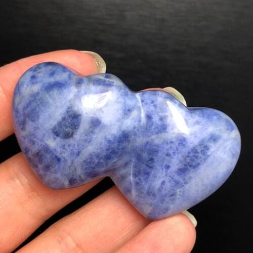 Natural crystal carved double heart earth specimen mineral reiki healing chakras