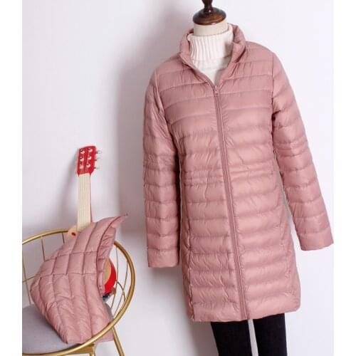 Sanishroly Plus Size 3XL New Winter Women Midi Long Hooded Coat Ultra Light White Duck Down Jacket Parka Female Outerwears S1110