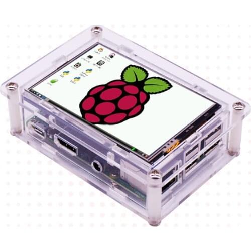 New 3.5 inch TFT LCD Touch Screen Display + Case + Heat sink For Raspberry Pi 3B+ 3B