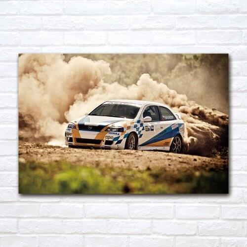 Opel Astra G Rally Car Poster Canvas Cloth Fabric Print Painting for Home Decor Wall Art Picture
