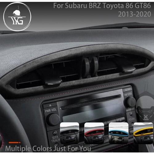 Turn Fur Suede Wrap Cover For Subaru BRZ Toyota 86 GT86 2013-2020 Center Dash Air Conditioning Vent Frame Trim Car Accessories