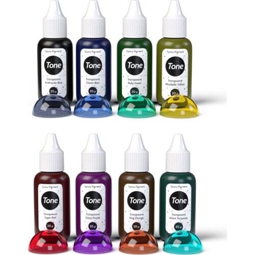 Resinin Tone 8 Colors Transparent Epoxy Resin Pigment Kit Dye Coloring Liquid Colorant Translucent DIY Fading Jewelry Making Ink