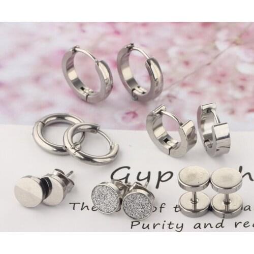 6 Pairs/Set Stainless Steel Punk Earrings Hip Hop Rock Gothic Ear Studs Unisex F3MF