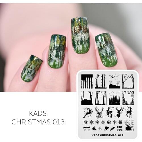 Elk Snowflake Nail Stamping Template Christmas 7*8 Nail Art Printing Template Christmas Nail art Stencils Nail Stamper