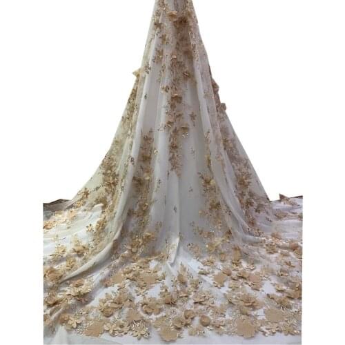 SJ Lace 3D French Lace Fabric African Tulle Lace Fabric 2021 High Quality Lace Nigerian Lace Wedding Fabrics For Dress jh3-52