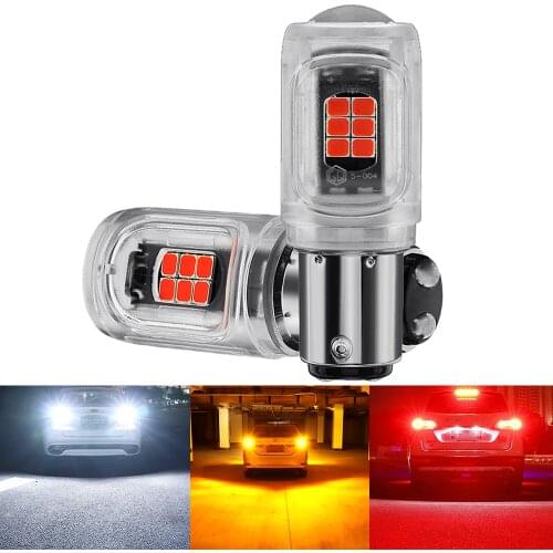 2pcs 1156 P21W BA15S PY21W BAU15S 1157 BAY15D P21/5W LED Bulbs with 16SMD 2835 Turn Signal Lights Brake Reverse Auto Lamp 12V