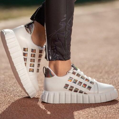 Tonar Mitn White Skin Lace-Up Sports Shoes New Season Convenient Seasonal Style Sneaker