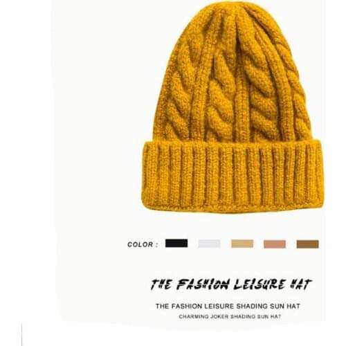 2021 New Womens Beanie Hat warm Autumn Women Wool Knit Beanie Hat Cuff Beanie Watch Cap for Girls winter Skull Hats for