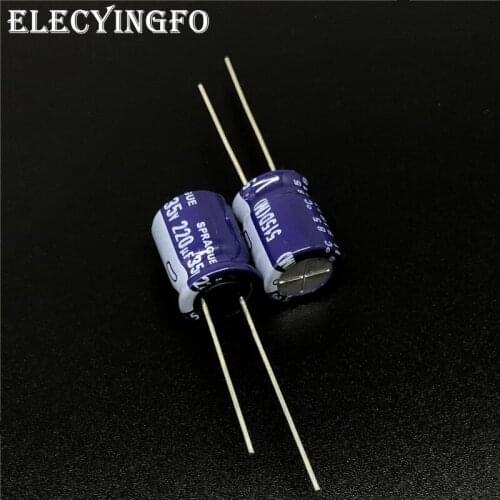 10Pcs 220uF 35V220UF SPRAGUE 515D Series 10x13mm 35V220uF High quality Audio Capacitor Aluminum Electrolytic Capacitor