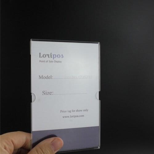 12*8cm 1.5mm 50pcs acrylic wall sign Frame label tag name Card display wall desk adhesive label Case Signage Flat Case sticky