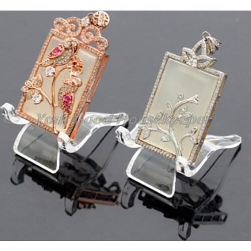 2pcs Display Stand Acrylic Shelf Stones Crystal Cluster Stand Mineral Specimen Display Holder Chair-shaped Display Base