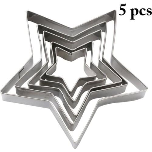 5 Pcs/Set Cookie Cutter Biscuit Press Stamp Embosser DIY Cake Pastry Baking Mold Kitchen Bakeware Supplies Baking Cake Tool Sets
