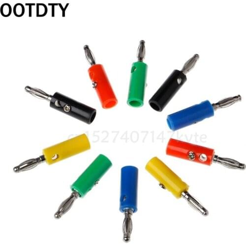5 Colors Wire Audio Speaker Cable Banana Plug 4mm Connectors Adapter 10 Pcs