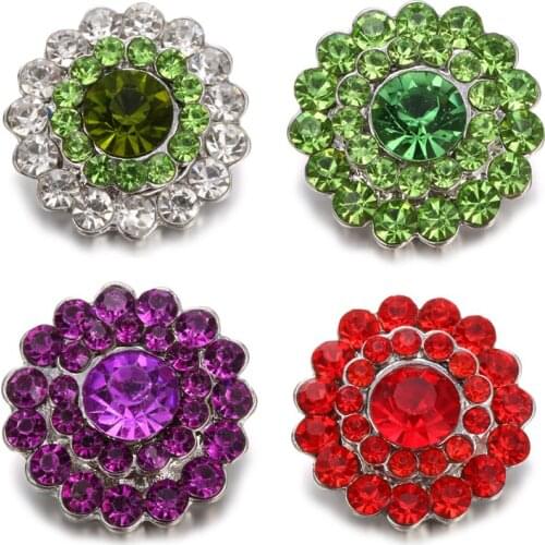 6pcs/lot Mrs Win Snap Jewelry 18MM purple Rhinestone Metal Snap For Snap bracelet jewelry Wholesale