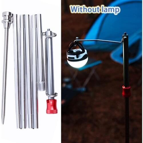 Without Lamps Outdoor Camping Mini Collapasible Lantern Stand Pole Selfie Stick Portable Fishing Lamp Hook Rack