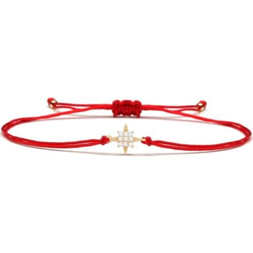 White Cubic Zirconia Stones Star Cluster Charm Bracelet For Women 2020 New Fashion Copper CZ Red String Nature Inspired Jewelry