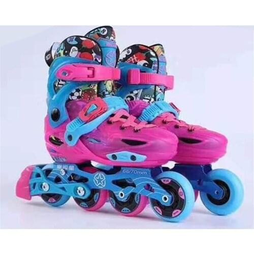 Premium Kids' 4 wheels Inline Skates patines Children Slalom Sports Sneaker Shoes Size Adjustable 68mm 70mm FSK Slalom PU wheel