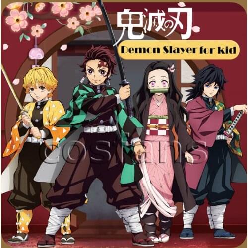 Kids Anime Demon Slayer Kimetsu No Yaiba Kamado Tanjirou Agatsuma Zenitsu Tomioka Giyuu Nezuko Kimono Uniform Cosplay Costumes