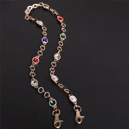 Crystal Long Chain Bags Women Bags Parts Purse Chains Handbag Shouder Straps Luxury Bags Accessories Replacement DIY Straps